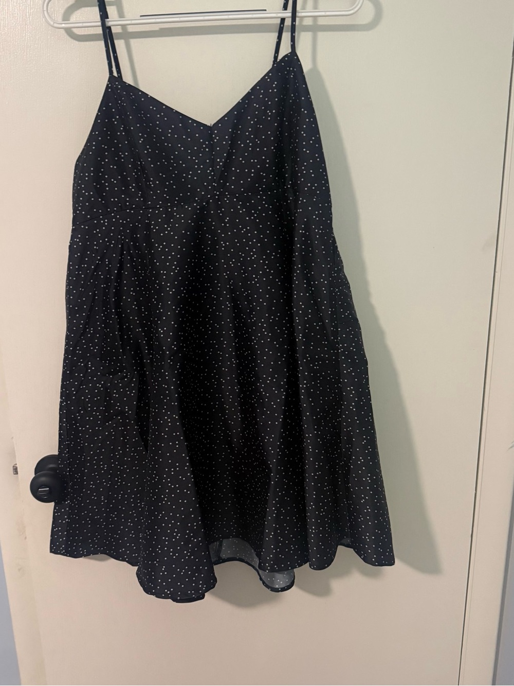 American Eagle Outfitters Black Mini Dress with White Dot Print